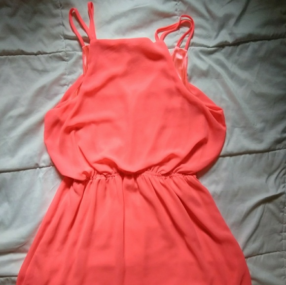 Hot Coral Summer Sundress - Picture 2 of 6